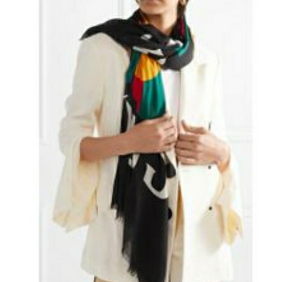 Authentic Gucci Coco Captain Logo Shawl/Scarf  "Tomorrow is not Yesterday " - Picture 2 of 6